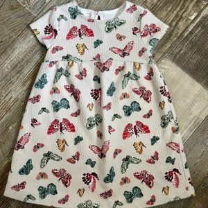 Zara Toddler Girls 2/3 2T 3T Tan Butterfly Dress Summer Outfit